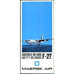 Maersk Air - Sikkerhed om Bord F. 27  - Folder 3 Sider.