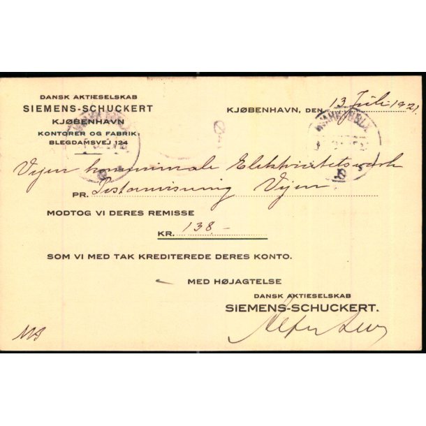 Siemens - Schuckert - Kbh. - u/n - Brugt