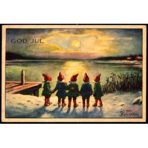 Jenny Nystrm - God Jul - Visitkortformat - A.Eliasson u/n - Brugt