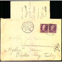 Brev med indhold (2 Ark) fra Vesterbros K.F.U.M. Sommerlejr 1944 - Magleby - Klippinge - Brugt