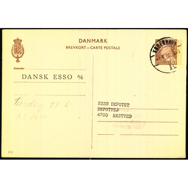 Dansk Esso - Kbh.K.  - 212 - Brugt.