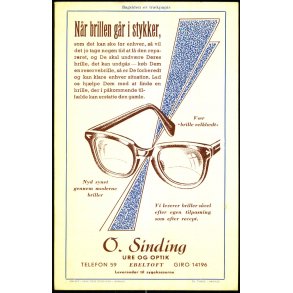 O. Sinding - Ure og Optik - Ebeltoft - Bagsiden er Trkpapir