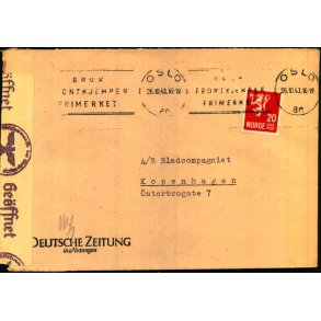 Censurbrev fra Norge  26 - 10 - 43 - Til Danmark