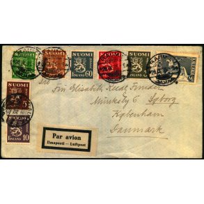 Luftpost Brev fra Finland til Danmark - 28 - 9 - 1935