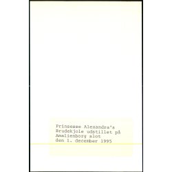 Prinsesse Alexandras Brudekjole - Foto u/n - Ubrugt