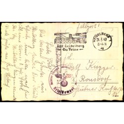Tysk Feldpostkort - Heidelberg 24 - 3 - 42 - Brevsensur