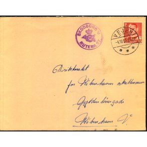 SKODSBORG J. RUTEBIL ST.  Posthornsstempel p Brev