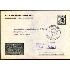 Brev til Holstebro 25 - 7 75  - Retur   - Ny adresse - Brugt