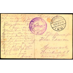Feldpost - K.D. Feldpoststation   12 -11 -15 - Til Apenrade - Billedside : Allamont
