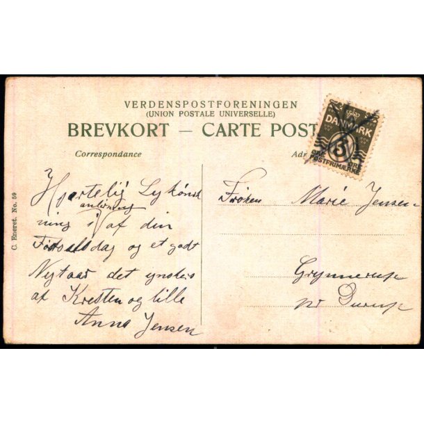 Postkort - Blkannuleret  6 - 1913 - Brugt