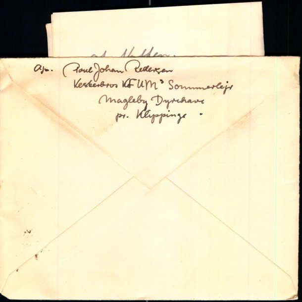 Brev med indhold (3 Ark) fra Vesterbros K.F.U.M. Sommerlejr 1944 - Magleby - Klippinge - Brugt