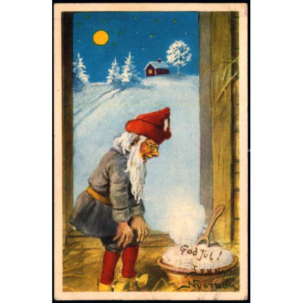 Jenny Nystrm - God Jul - Visitkortformat - Sagokunst 4702/8 - Brugt