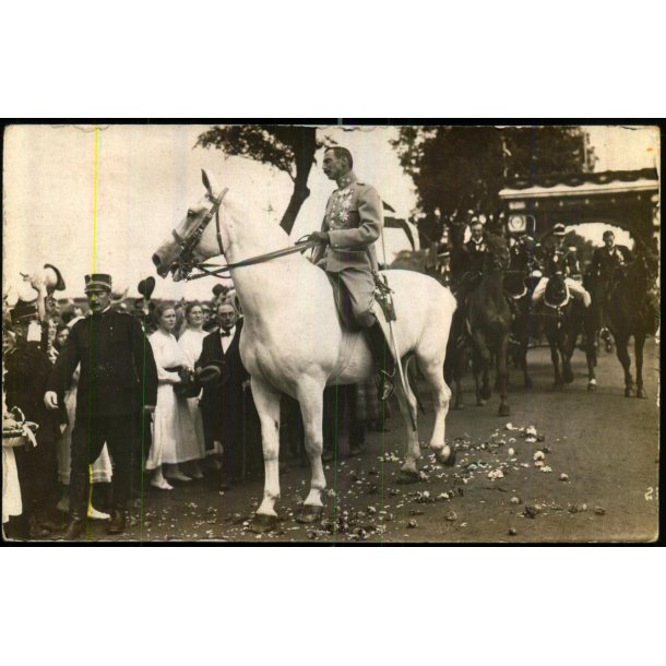 Kongen paa den Hvide Hest ved Grnsen - Fotokort u/n - Ubrugt