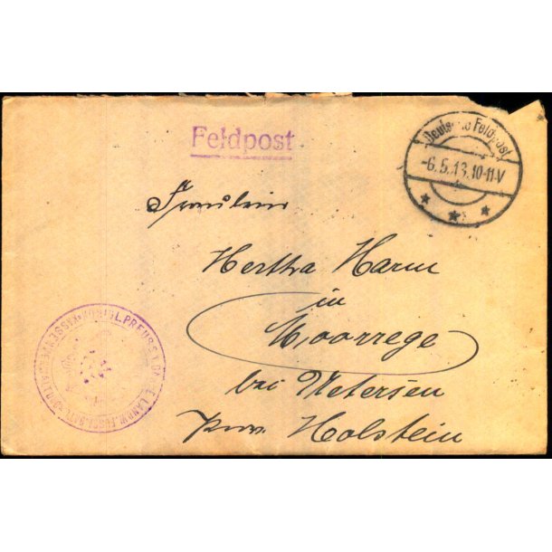 Feldpost - D. Feldpost  6 - 5  -13 - Til Holstein