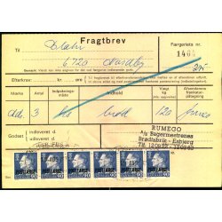 Fragtbrev - 6 x 90 re Fr IX Prov. - Fra Esbjerg til Fan 19. Aug. 1971