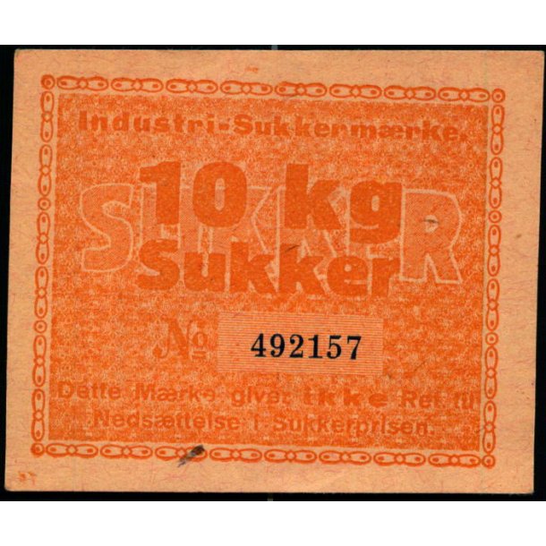Industrisukkermrke  2. V.Krig - 10 kg. Sukker