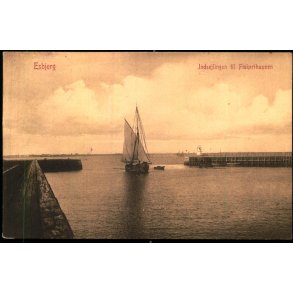 Esbjerg - Indsejlingen til Fiskerihavnen - W.K.F. 3419 - Brugt