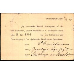 Den Sjllandske Bondestands Sparekasse - Kbh.K  - u/n - Brugt. 