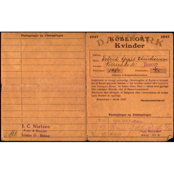 Kbekort - Kvinder med Ptegninger - 2 Verdenskrig