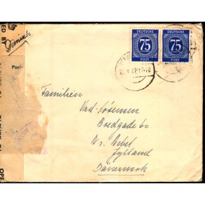 Efterkrigs Censurbrev fra Tyskland  20 - 4 - 47 - Til Nrre-Nebel