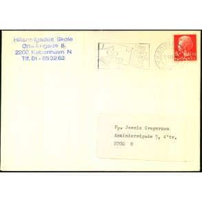 Perfin - Kbenhavns Kommune p Brev - Hillerdgades Skole - Stemplet