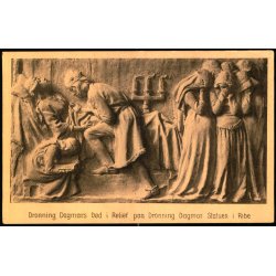 Dronning Dagmars D�d i relief p� Dronning Dagmar Statuen i Ribe - Ribe Turist 58690 - Ubrugt