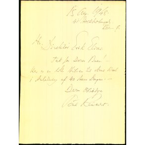 Autograf - Brev fra Skuespiller - Poul Reumert - 1948
