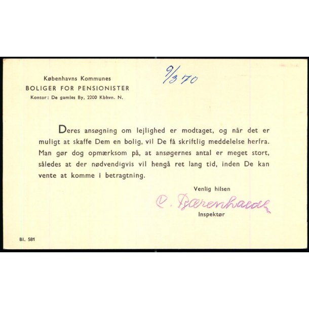 Kbh. Kommune - Boliger for Pensionister - Bl. 581 - Brugt
