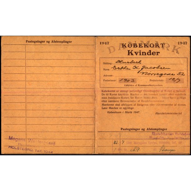 Kbekort - Kvinder med Ptegninger - 2 Verdenskrig