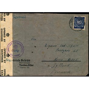 Efterkrigs Censurbrev fra Tyskland  7 - 11 - 46 - Til Nrre-Nebel