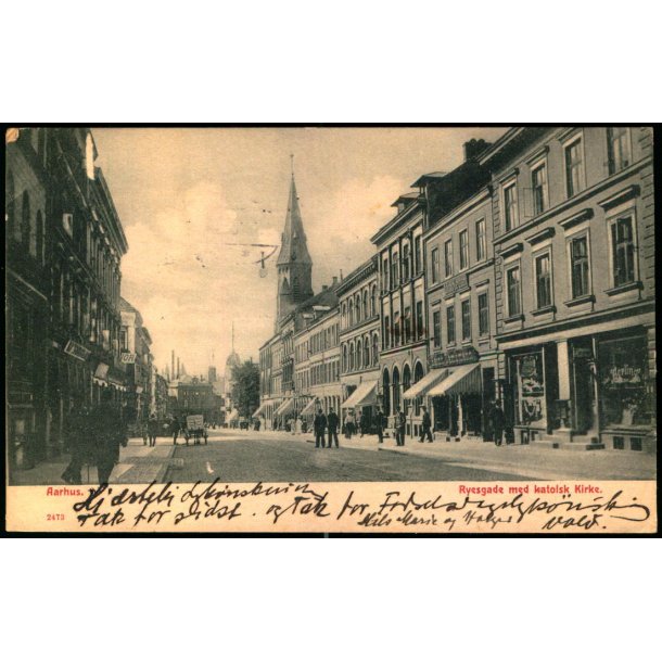 Aarhus - Ryesgade med katolsk Kirke - 2473
