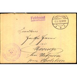 Feldpost - D. Feldpost  12 - 5  -18 - Til Holstein - Med Indhold !