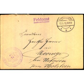Feldpost - D. Feldpost  12 - 5  -18 - Til Holstein - Med Indhold !