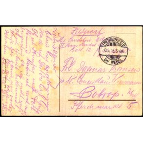 Feldtpost - Frederichfeld 10 - 5 - 16  - Forside : Grus von Truppenubungsplatz