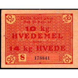 Rationeringsmrke 2. V.Krig - 10 Kg. Hvedemel eller 14 kg. Hvede