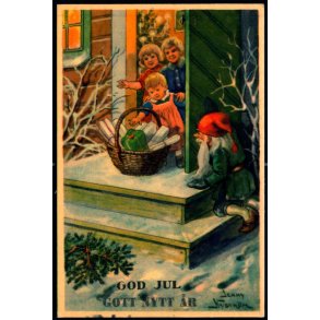 Jenny Nystrm - God Jul - Gott Nytt r - Visitkortformat - A.Eliasson u/n - Ubrugt