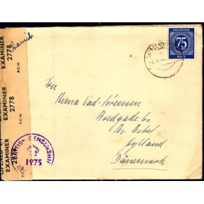 Efterkrigs Censurbrev fra Tyskland  5 - 5 - 47 - Til Nrre-Nebel