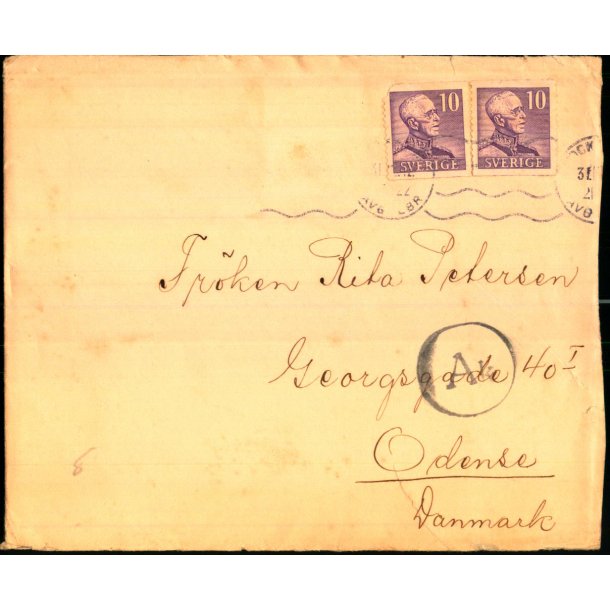 Censurbrev fra Sverige med indhold - 31 - 12  - 42 - Til  Danmark