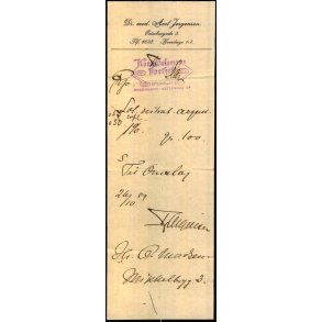 Recept - Dr. med Axel Jrgensen - Kong Salomons Apothek - 26 - 10 - 1909