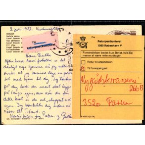 Postkort fra Italien til Farum - 13 - 7- 82 - Returkontoret - Brugt