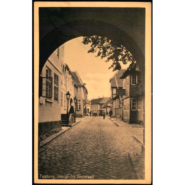 Faaborg - Udsigt fra Vesterport -  David J. Bagers Bogh. 16843 - Ubrugt