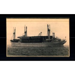 Skib med Tog og Togvogne - A4 billede u/n - 