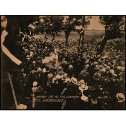 Kongen paa vej fra Grnsen til Christiansfeldt - Billedekort u/n