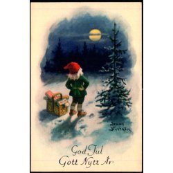 Jenny Nystrm - God Jul - Gott Nytt r - Visitkortformat - A.Eliasson u/n - Ubrugt