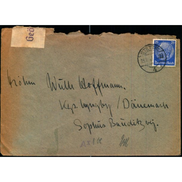 Censurbrev fra Tyskland -  15 - 7 - 41 - Til Danmark