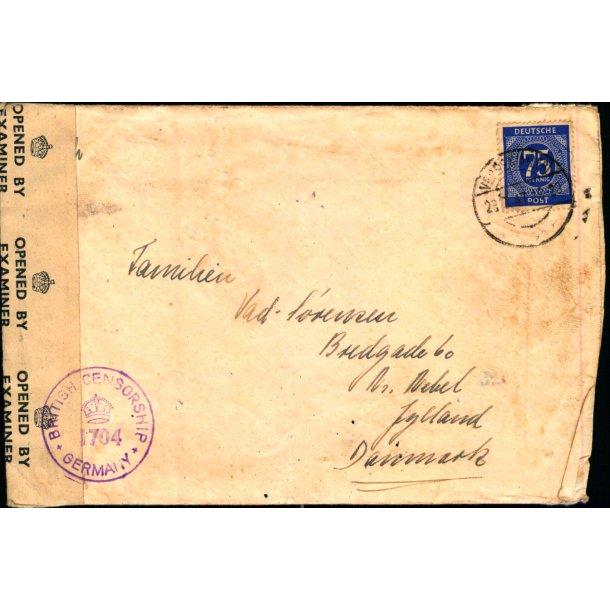 Efterkrigs Censurbrev fra Tyskland  29 - 3 - 47 - Til Nrre-Nebel