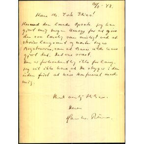 Autograf - Brev fra Skuespiller - Hans W. Petersen - 1948