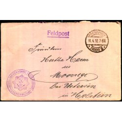 Feldpost - D. Feldpost  11 - 4  -18 - Til Holstein - Med Indhold !