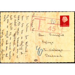 Efterporto - Postkort fra Holland  17 - 8 - 1967 - Efterporto 40 re.