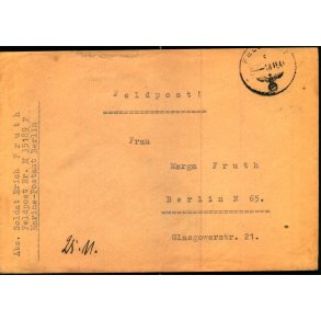Tysk Feldpostbrev - Feldpoststempel 18 - 11 - 44 - Feldpost No. 35189 P - Til Berlin